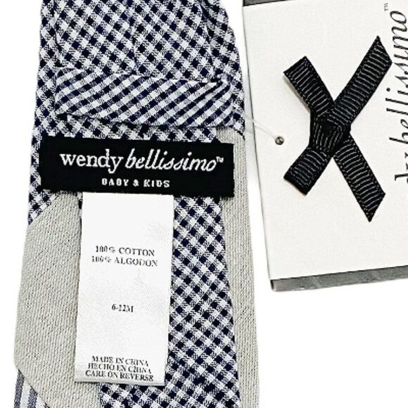 NEW Wendy Bellissimo Mixed Fabric Clip On Tie - Picture 4 of 4